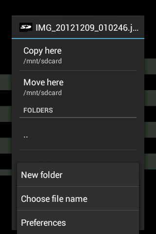 Send to SD card