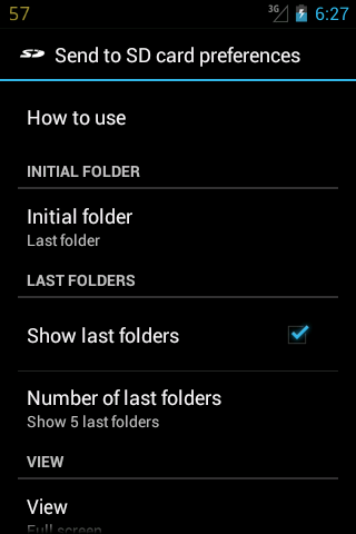 Send to SD card