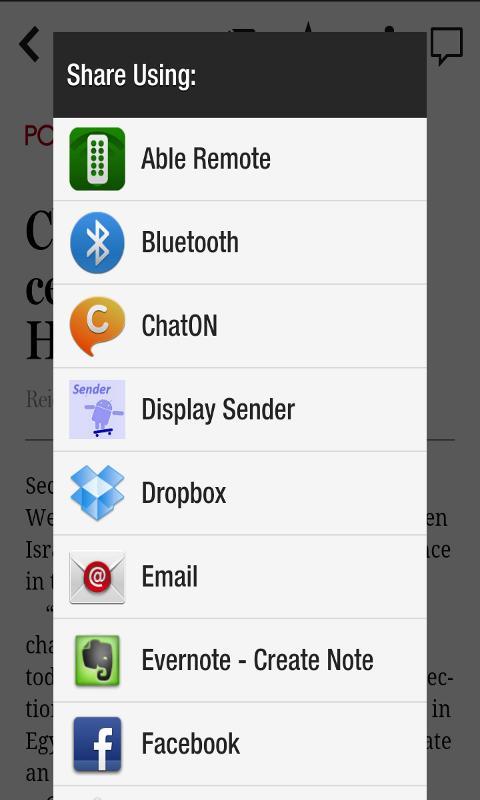 Display sender
