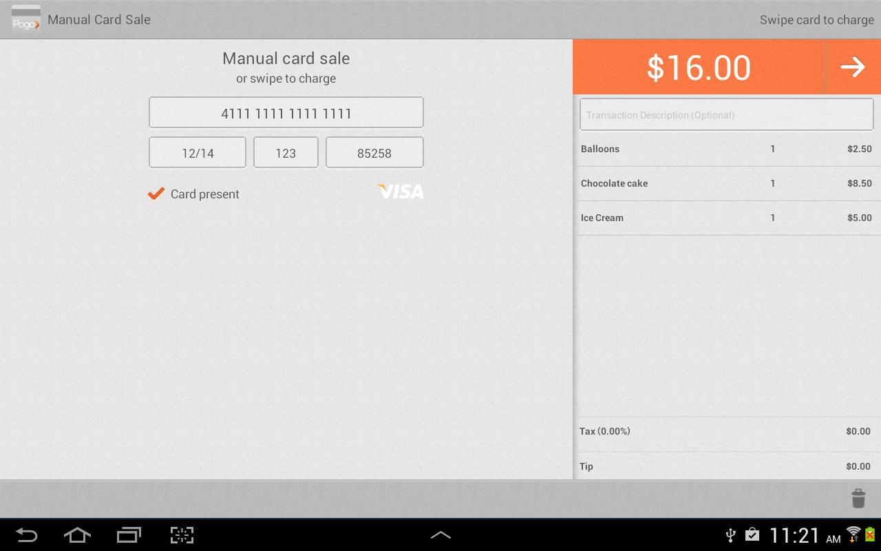 Pogo> Payment (Tablet)