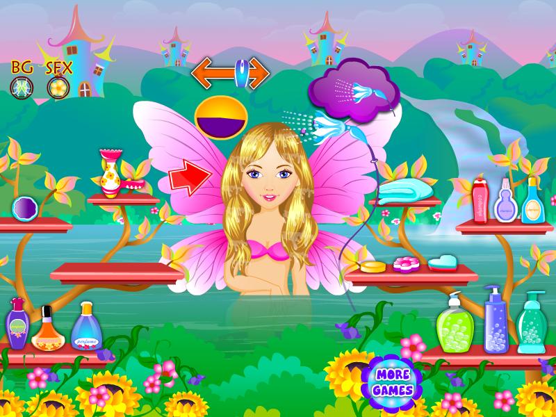 fairy bathing girls games