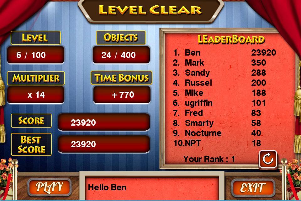 Challenge #112 On Stage Free Hidden Objects Games