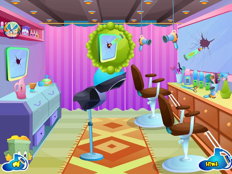 Hair salon cleaning games