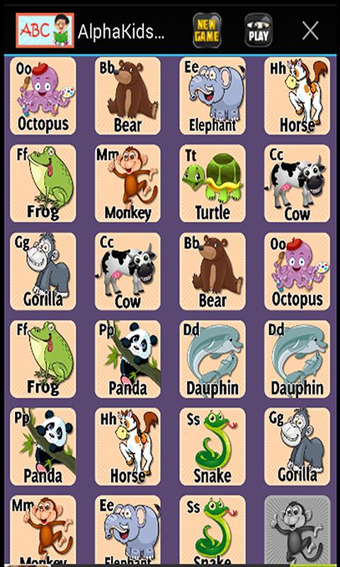 Alpha Kids Memory Game