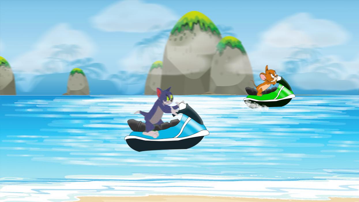 jetski jerry race and cat