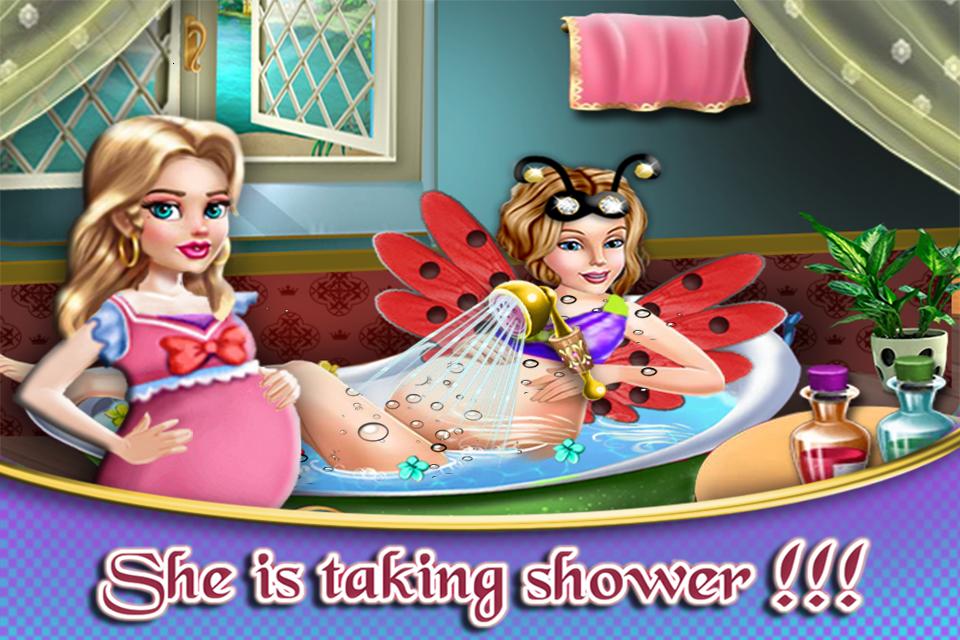 Ice Princess Pregnant Sauna Bath with Dotted  Bug