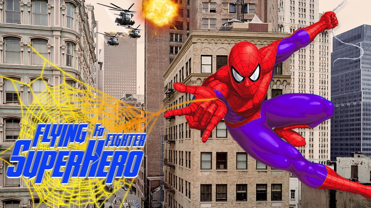 Flying Superhero Foo Fighter vs Supervillain