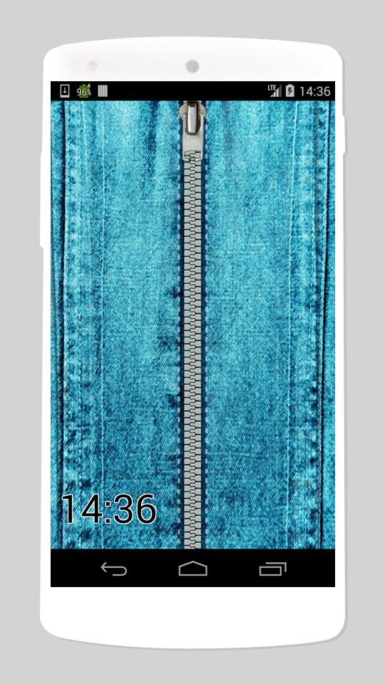 zipper lock screen with clock
