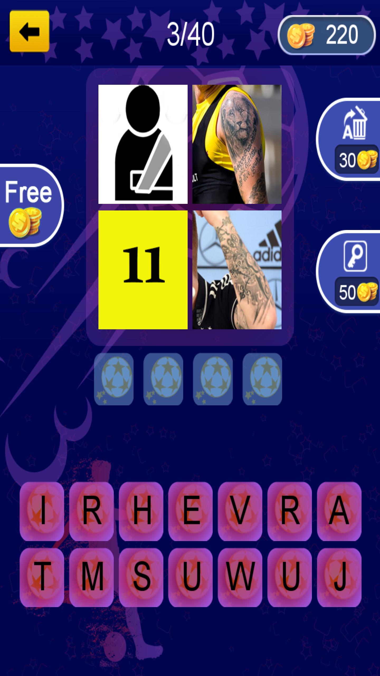 Guess the player  by tattoo