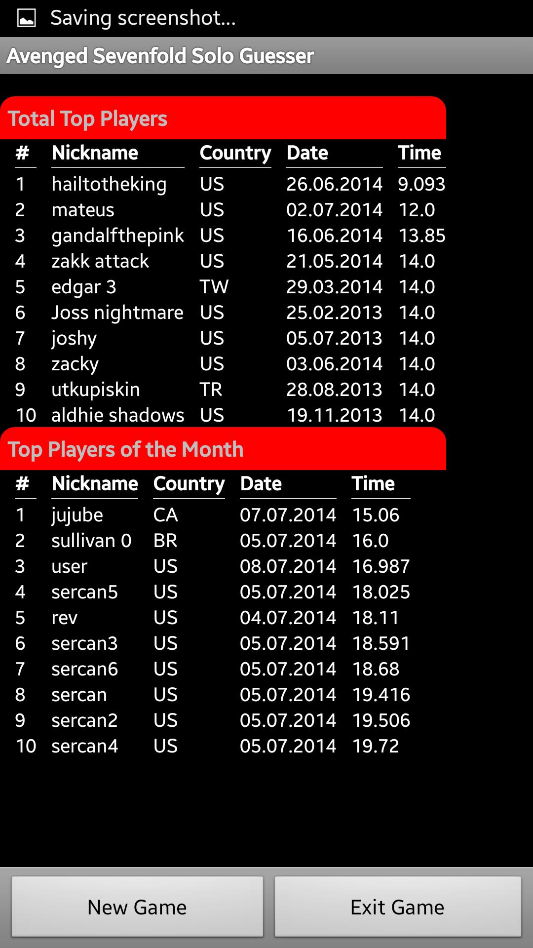 Avenged Sevenfold Solo Guesser