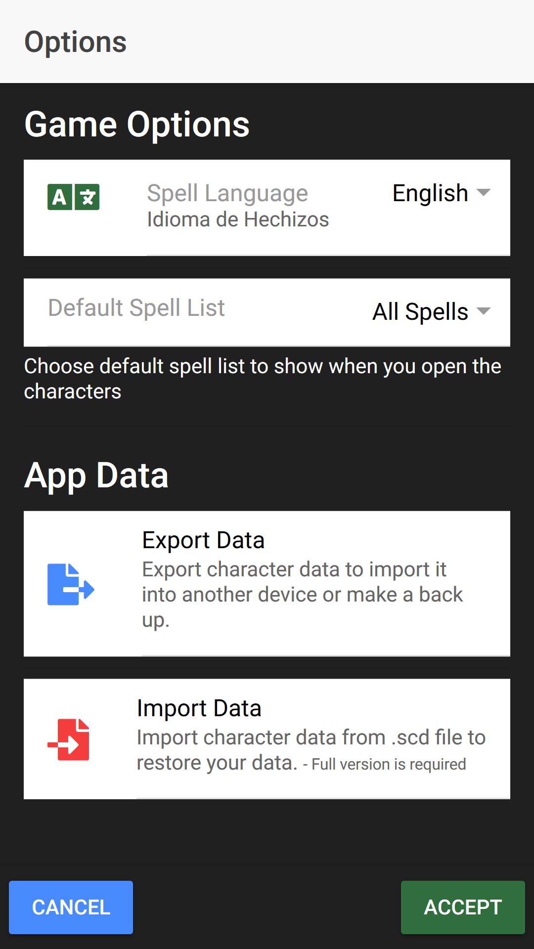 D&D Spell Cards