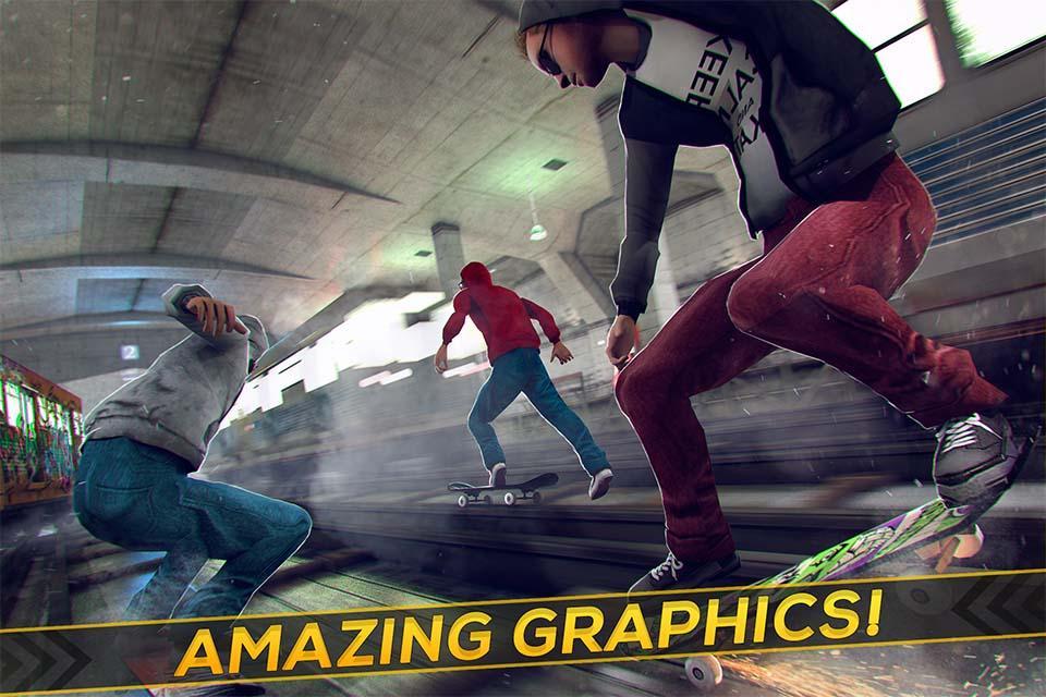 Subway Skateboard Ride Tricks
