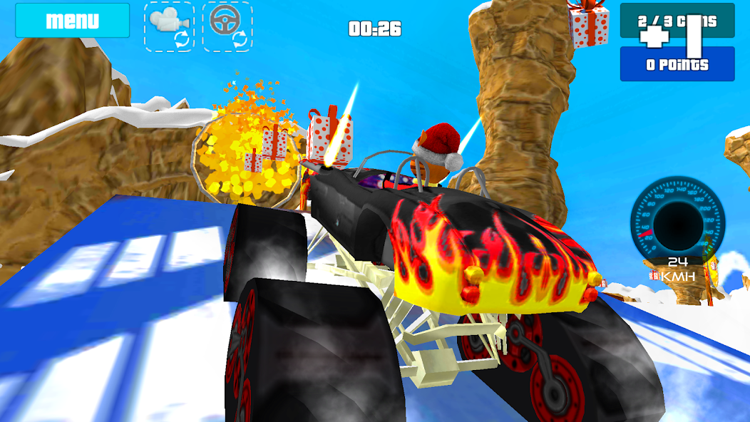 Cat Race Car Snow Drift Stunts