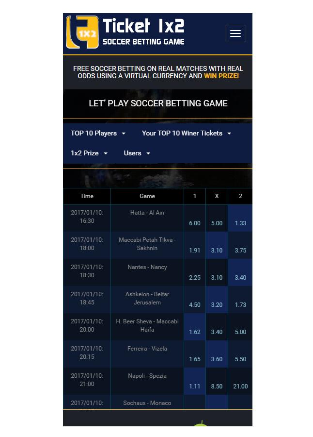 Soccer Betting Game