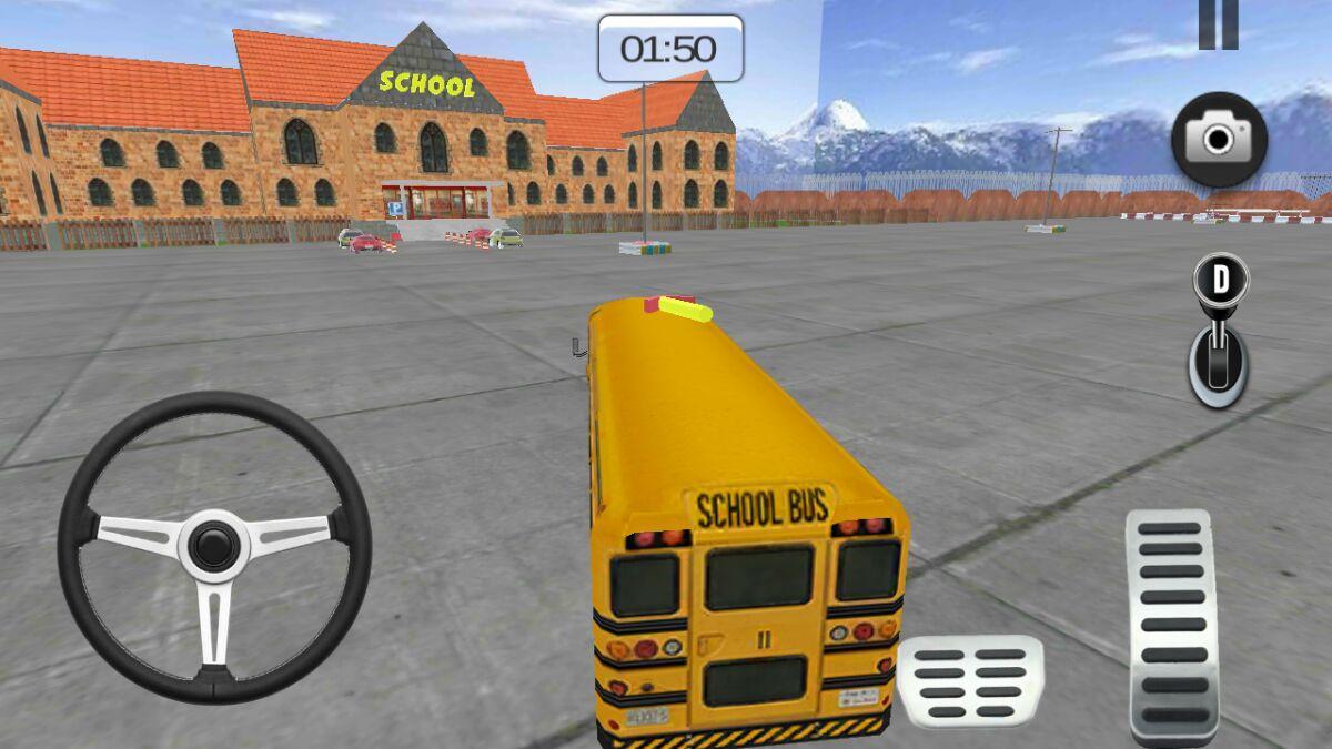 High School Bus Parking 3D