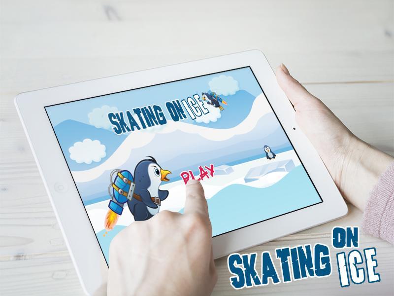 penguin Skating on ice